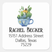 お得なバリュー ハート ティーカップ 返信先住所 スクエアシール (正面)