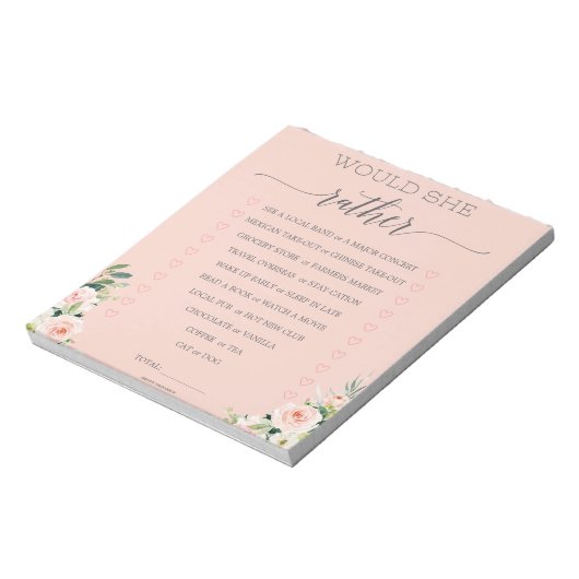 お得なブライダルシャワー「彼女ならどちらか」ゲーム ノートパッド (回転)