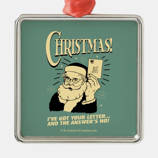 お得手紙…答えはノー メタルオーナメント (正面)
