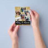 お得 フォイル ゴールド グリッター マルチ フォト メリー 結婚 チラシ (手)