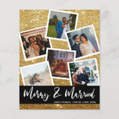 お得 フォイル ゴールド グリッター マルチ フォト メリー 結婚 チラシ (正面)