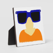 お忍びの口ひげ&グラスプラーク フォトプラーク (正面)