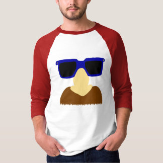 お忍びの口ひげ&グラスメンズラグランTシャツ Tシャツ