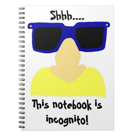 お忍び口ひげ&グラスノート ノートブック (正面)