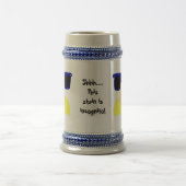 お忍び口ひげ&グラスブロンドスタイン ビールジョッキ (中央)