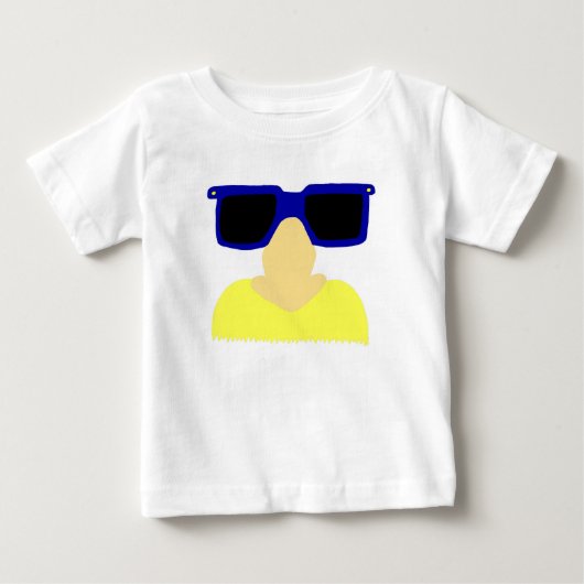お忍び口ひげ&グラスベビーオーガニッククリーパー ベビーTシャツ (正面)