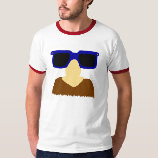 お忍び口ひげ&グラスメンズリンガーTシャツ Tシャツ