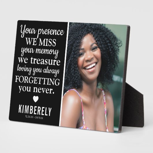 『お忘れ前は決して』 |写真記憶記念記念日 フォトプラーク (側面)