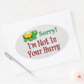 お急ぎになんてごめんね 楕円形シール (封筒)