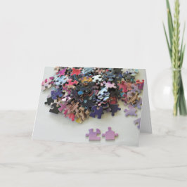 お恋しく思前のパズルはカードの上の断片 サンキューカード