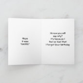 お恋しく思前の誕生日恥 カード (内部)