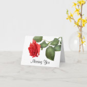 『お恋しく思前の赤いバラの花のグリーティングカード-詩』 カード (黄色い花)