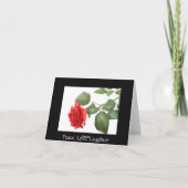 『お恋しく思前の赤いバラの花のグリーティングカード-詩』 カード (裏面)