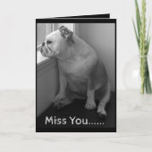 お恋しく思前はカード悲しいブルドッグに挨拶する カード (正面)