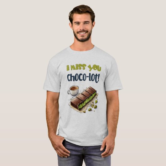 お恋しく思前チョコロットだ! – チョコレートクナファワードプレイ Tシャツ (正面フル)