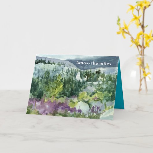 お恋しく思父さんの日の風景の水彩 カード (黄色い花)