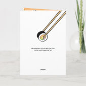 「お恋しく思豆多く」「すしを取ろう」かわいいプリン カード (裏面)