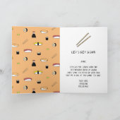 「お恋しく思豆多く」「すしを取ろう」かわいいプリン カード (内部)