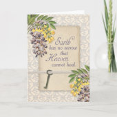 お悔み |アンティーク藤フローラグリーティングカード カード (正面)