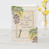 お悔み |アンティーク藤フローラグリーティングカード カード (黄色い花)