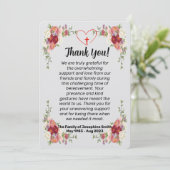 お悔やみいただきありがとうございました 招待状 (スタンド正面)