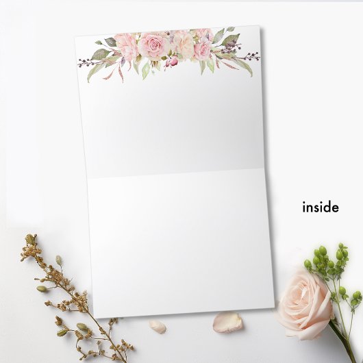 お悔やみのお礼の写真付きカード、ピンクの花の葬儀 サンキューカード