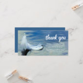 お悔やみのお礼 | 追悼 白い羽 カード (正面/裏面インサイチュ)