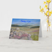 お悔やみのカード、穏やかな場面にメッセージを添える カード (黄色い花)