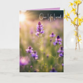 お悔やみの紫の野の花 カード (黄色い花)