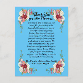 お悔やみの花を送ってくださり、ありがとうございました ポストカード