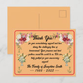 お悔やみの言葉へのシンプルな葬儀のお礼メッセージ ポストカード (正面/裏面)