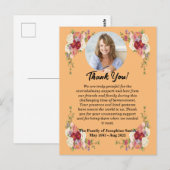 お悔やみの言葉への感謝メッセージ ポストカード (正面/裏面)