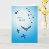 お悔やみの飛んでいるカード カード (黄色い花)