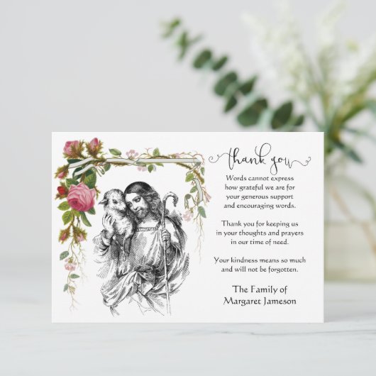 お悔やみを述べるイエス·宗教的な主 サンキューカード (スタンド正面)