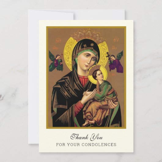 お悔やみカトリックエレガント葬式 サンキューカード (正面)