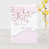 お悔やみカードまたは感謝カード - 桜の花 カード (黄色い花)