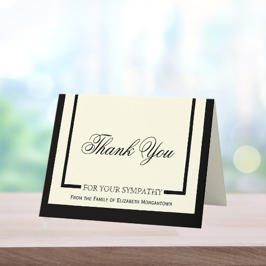 お悔やみ感謝カード - クラシッククリーム サンキューカード