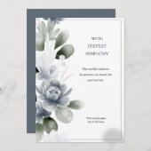 お悔やみ水カラーフローラお見舞いカード 招待状 (正面/裏面)
