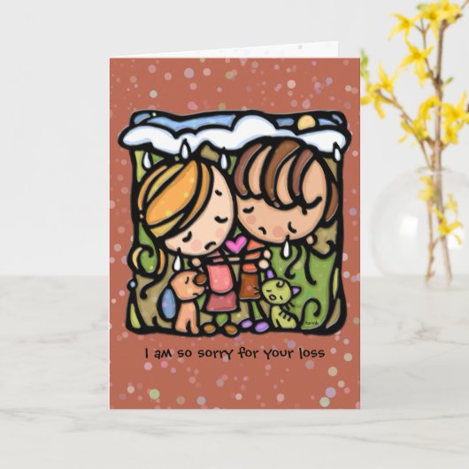 お悔やみ申し上げます。カスタマイズ文字/色 カード (黄色い花)