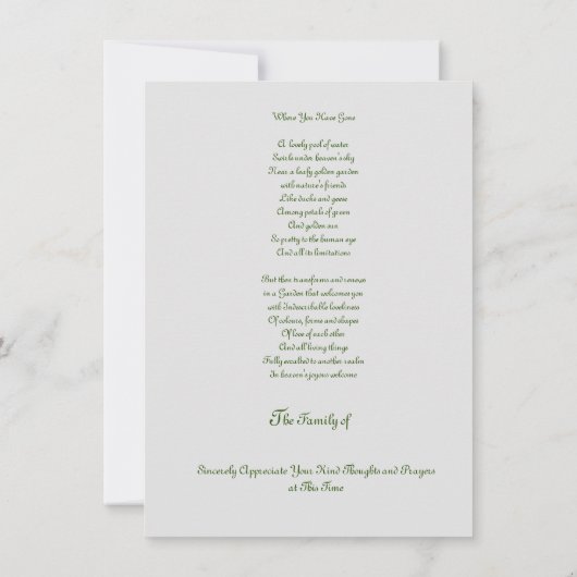 お悔やみ申し上げ悔やみや弔慰 サンキューカード (裏面)