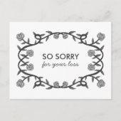 お悔やみ申し訳ございませんが紛失バラ枠ゴシック ポストカード (正面)