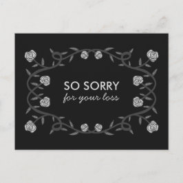 お悔やみ申し訳ございませんが紛失バラ枠ゴシック ポストカード