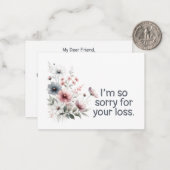 お悔やみ申し訳なく悔やみや弔慰 ノートカード (正面/裏面インサイチュ)