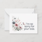 お悔やみ申し訳なく悔やみや弔慰 ノートカード (正面)