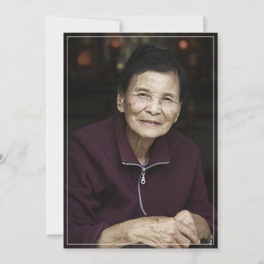 お悔やみ お礼 記念 葬儀 オーダーメイド フォト サンキューカード (正面)