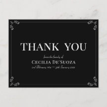 お悔やみ エレガント シンプル ブラック 葬儀 感謝