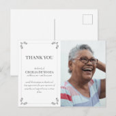 お悔やみ カスタム フォト 葬儀 感謝 白 ポストカード (正面/裏面)