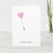 お悔やみ – スイートピンクバルーン悔やみや弔慰 カード (正面)
