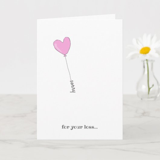 お悔やみ – スイートピンクバルーン悔やみや弔慰 カード (小さな植物)