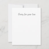 お悔やみ、タンポポのバニー ノートカード (裏面)